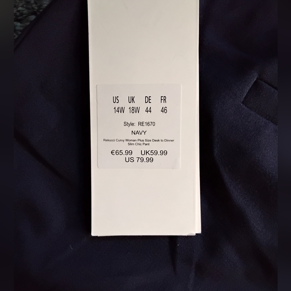 Rekucci Women's Ease in to Comfort Fit Tapered leg, 14W, Navy - Picture 8 of 8